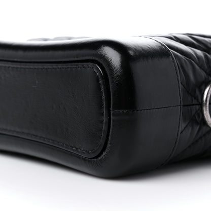 Chanel Aged Calfskin Chevron Quilted Small Gabrielle Hobo Black 9 of 9