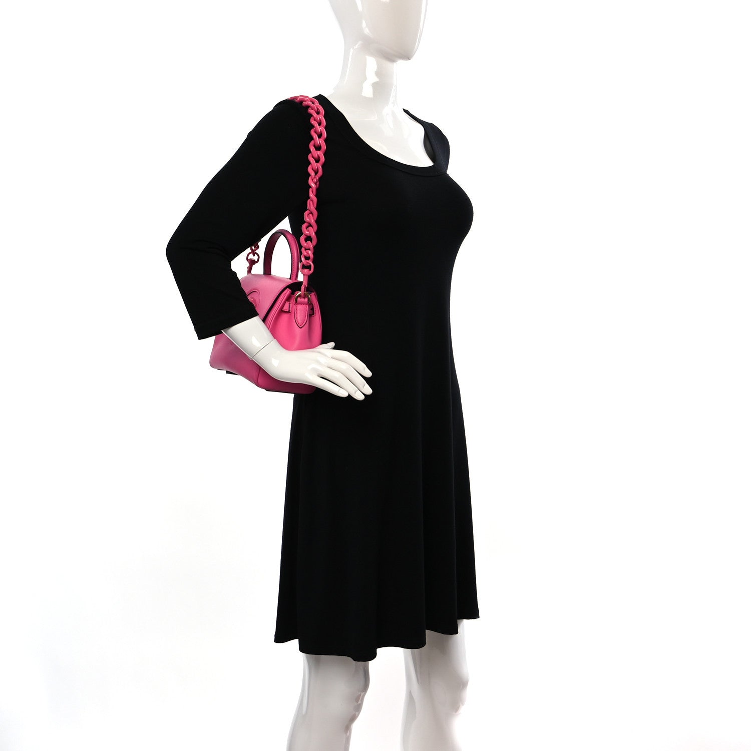 Versace Grained Calfskin Small La Medusa Top Handle Bag Fuchsia 2 of 13