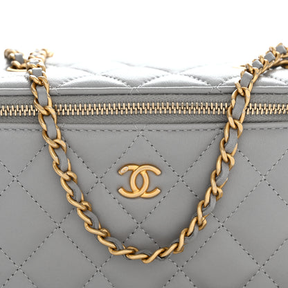 Chanel Lambskin Quilted Small Pearl Crush Vanity Case With Chain Grey 8 of 12