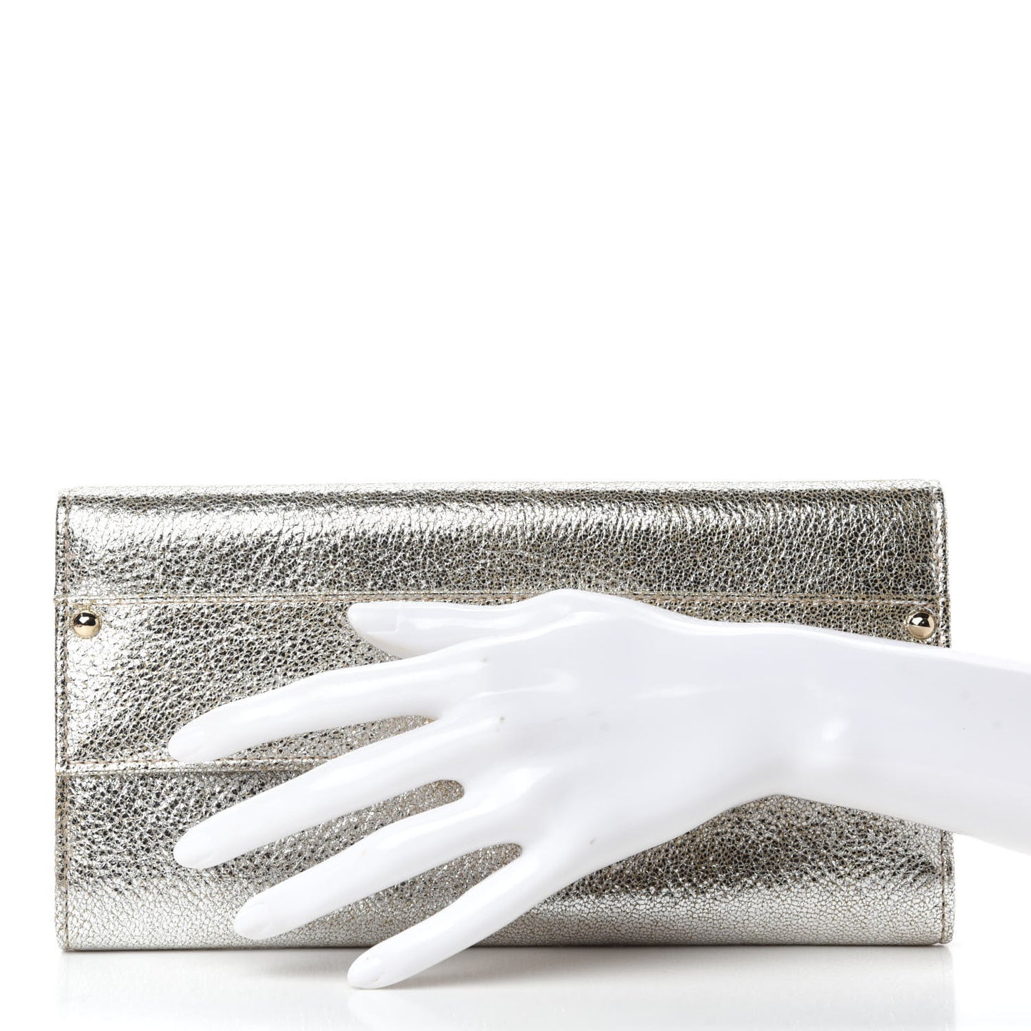 Metallic Calfskin Reese Clutch Wallet Champagne