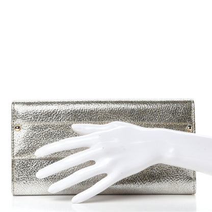 Jimmy Choo Metallic Calfskin Reese Clutch Wallet Champagne 2 of 10