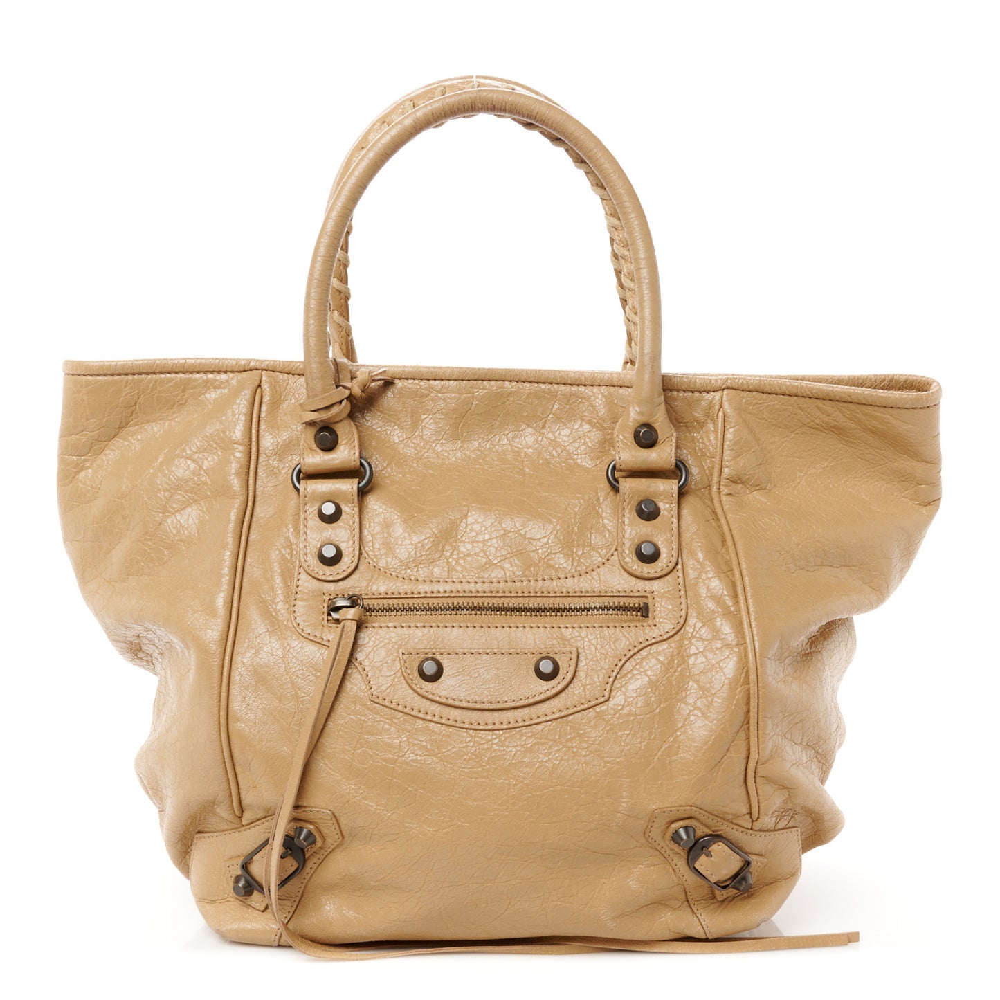 Agneau Classic Hardware S Sunday Tote Beige