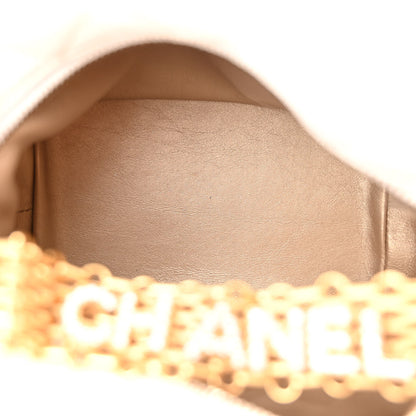 Chanel Lambskin Quilted CC Crystal Signature Chain Hobo White 5 of 12