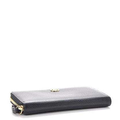 Gucci Dollar Calfskin GG Marmont Zip Around Wallet Black 4 of 10