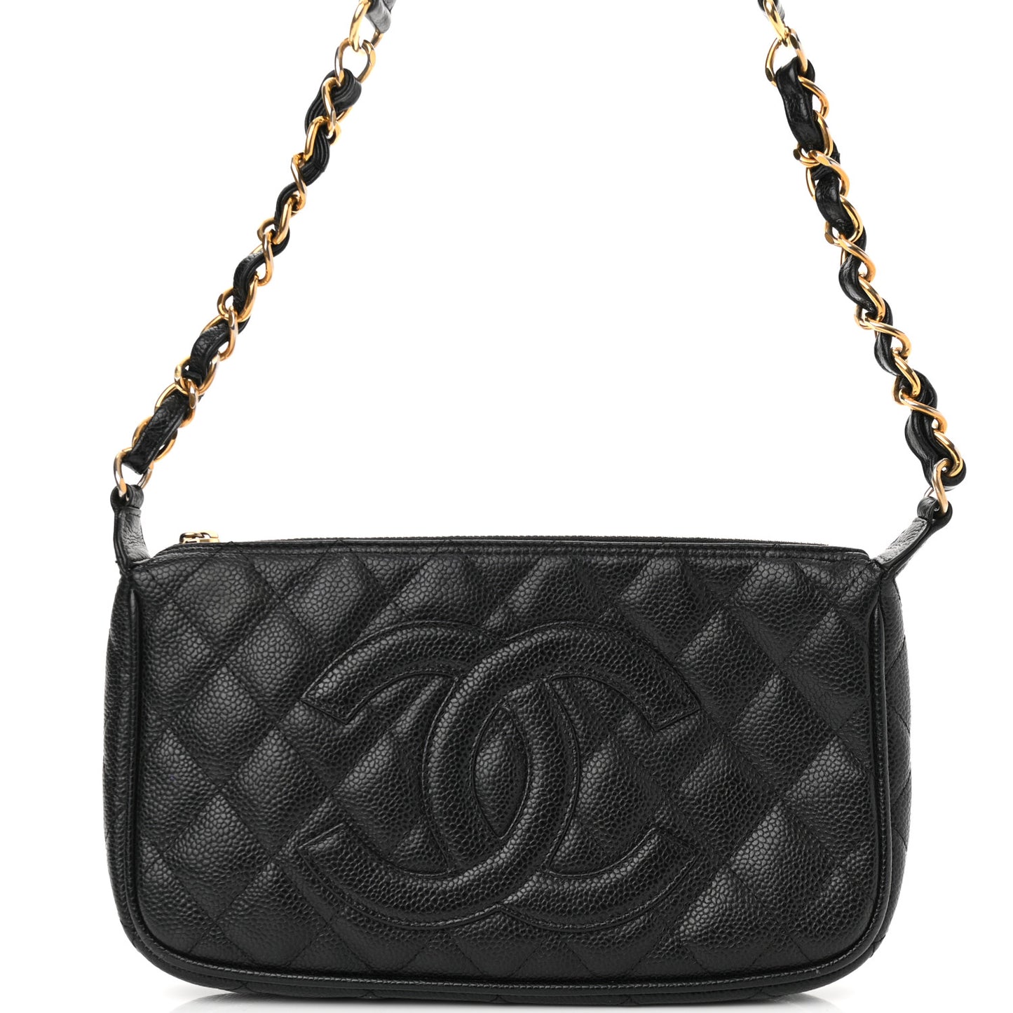 Caviar Quilted Timeless CC Shoulder Bag Black