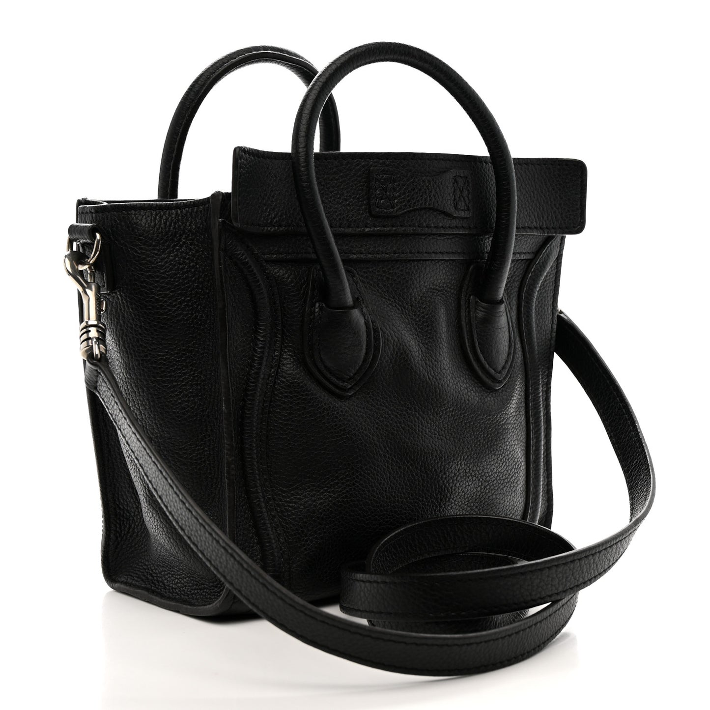 Drummed Calfskin Nano Luggage Black