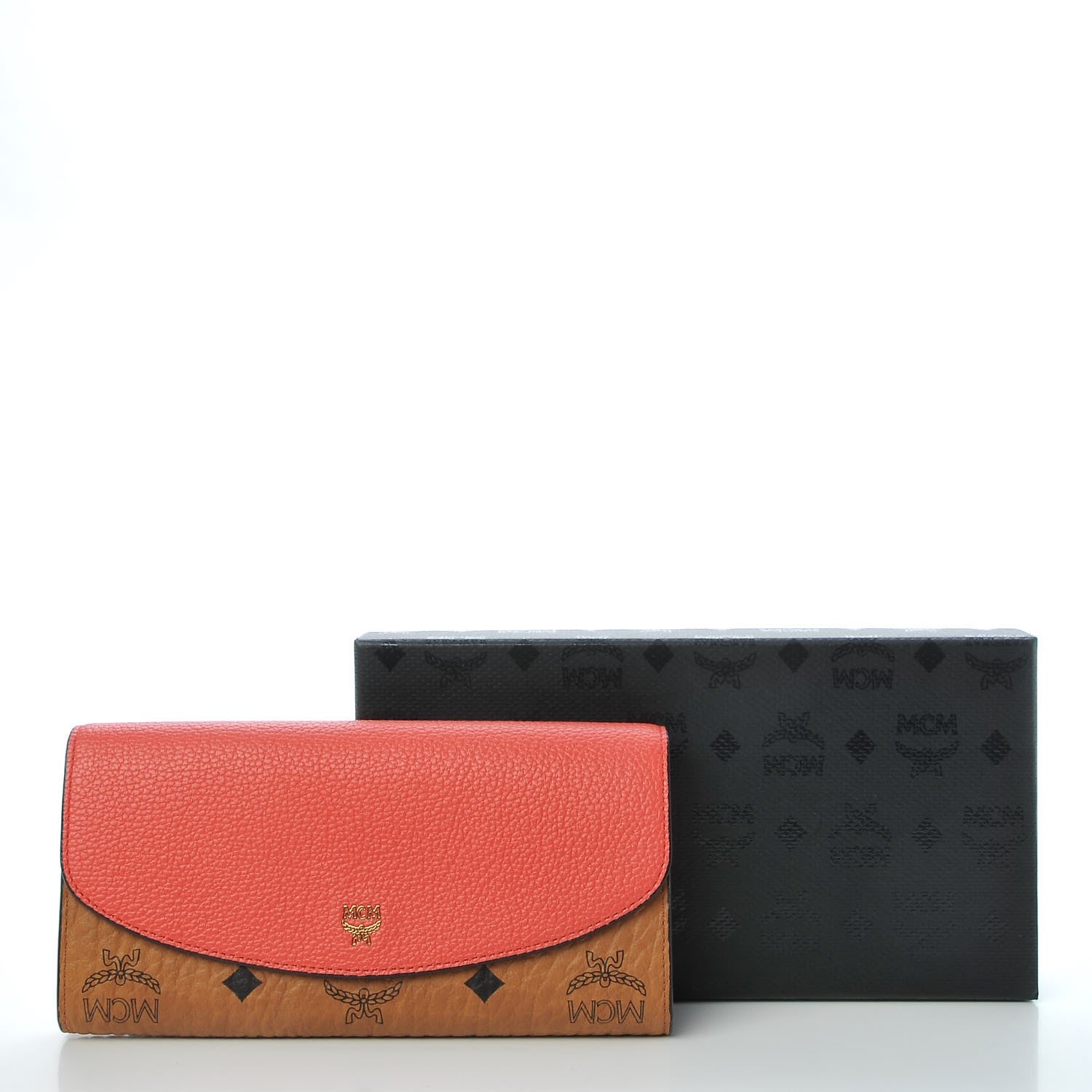 MCM Visetos Grained Calfskin Large Two Fold Wallet Ruby Red 10 of 10