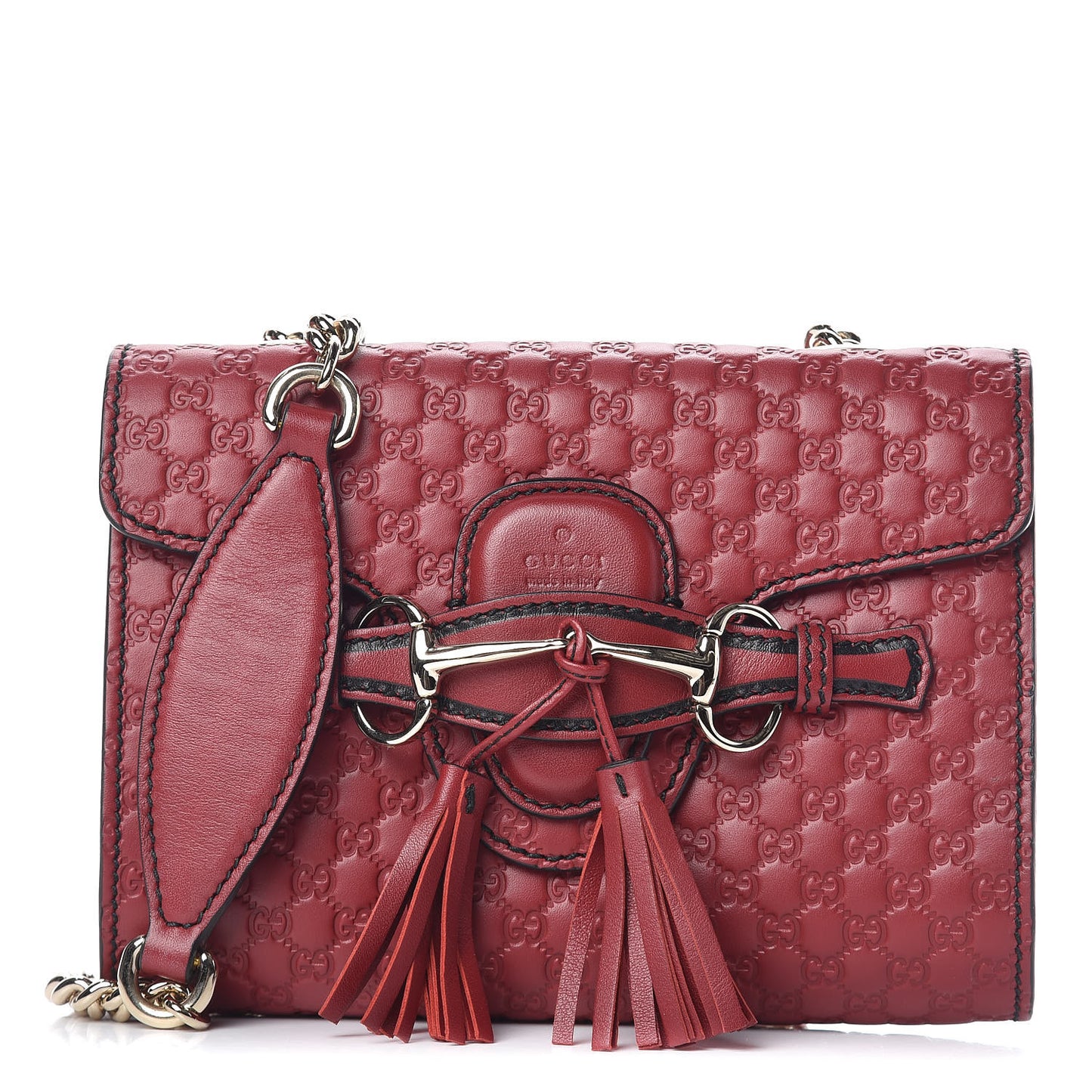 Soft Microguccissima Mini Emily Chain Shoulder Bag Rosso