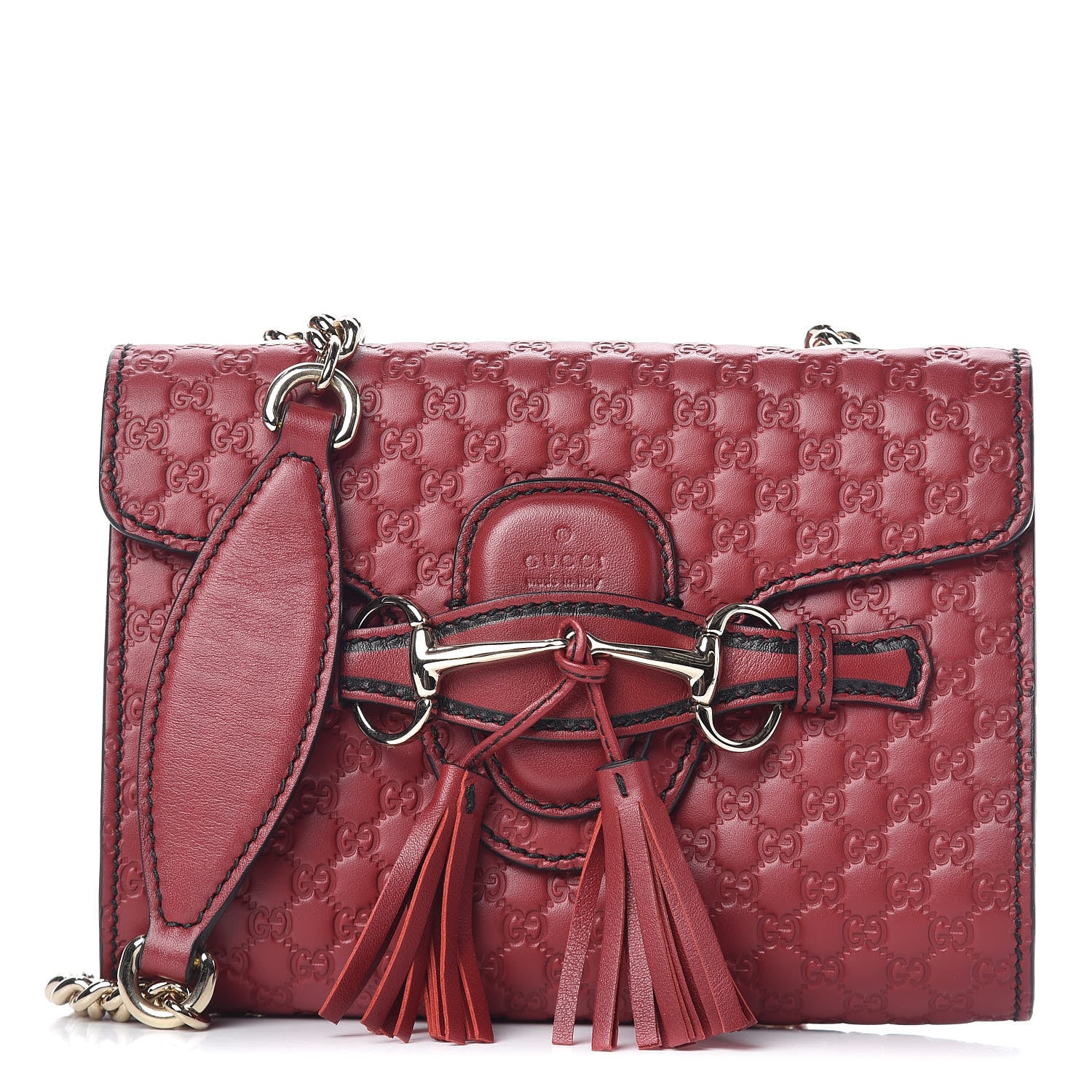 Gucci Soft Microguccissima Mini Emily Chain Shoulder Bag Rosso 1 of 11
