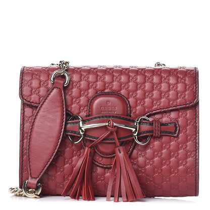 Gucci Soft Microguccissima Mini Emily Chain Shoulder Bag Rosso 1 of 14