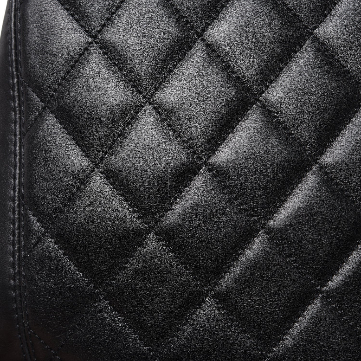 Chanel Calfskin Quilted CC Shopping Tote Black 12 of 16