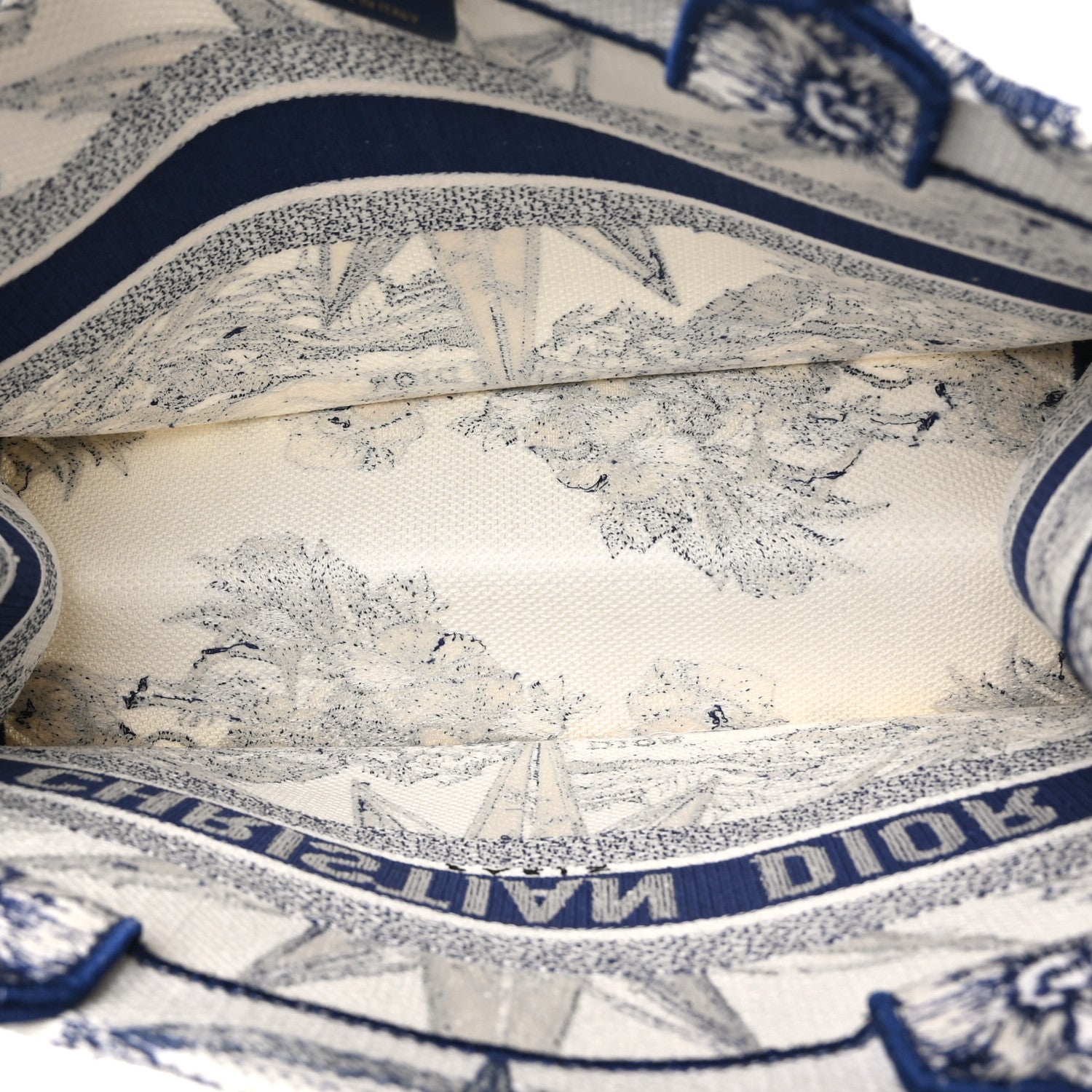 Christian Dior Canvas Embroidered Medium Reve d'Infini Book Tote Blue 4 of 9