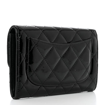 Chanel Patent Calfskin Quilted Small Flap Wallet Black 3 of 8