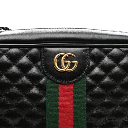 Gucci Calfskin Web Trapuntata Small GG Shoulder Bag Black 5 of 10