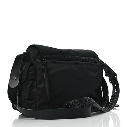 Prada Nylon New Vela Studded Messenger Bag Black 3 of 9