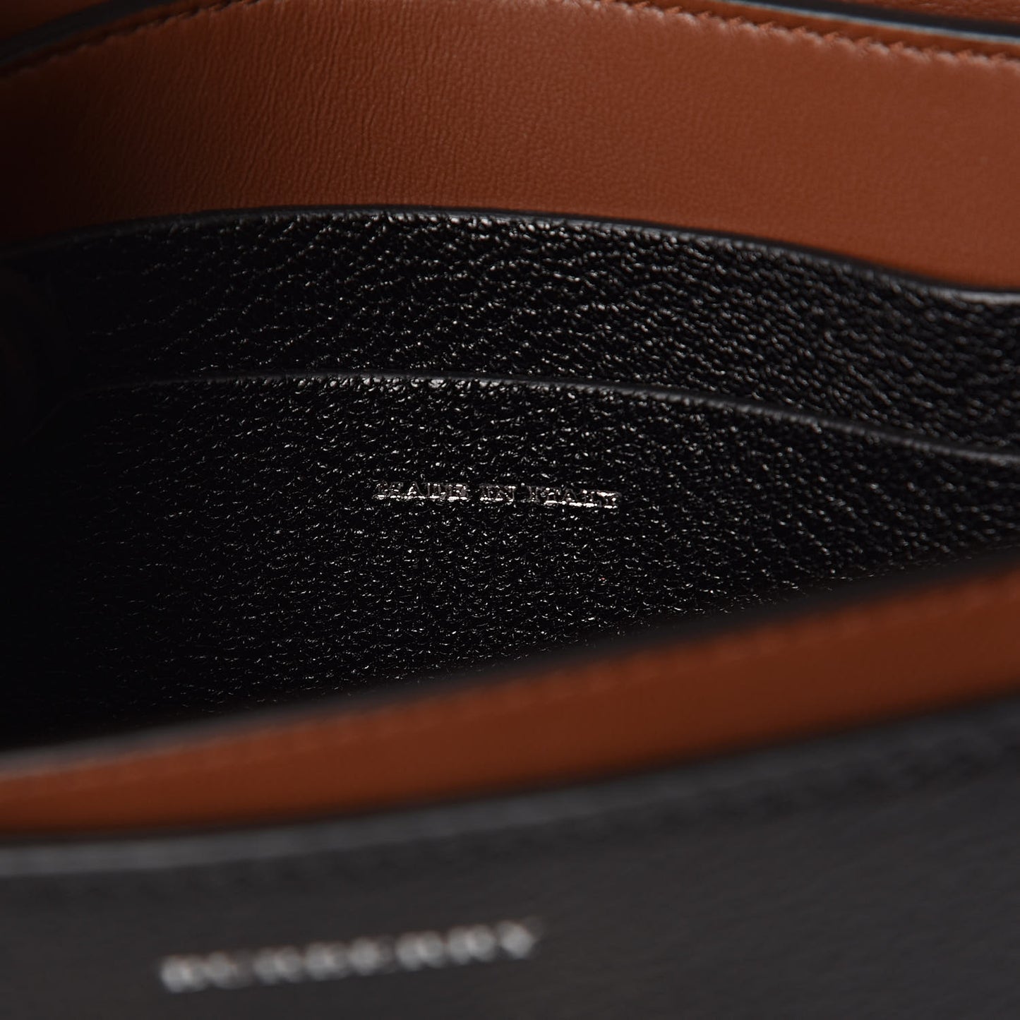 Calfskin Small D-Ring Bag Tan Black
