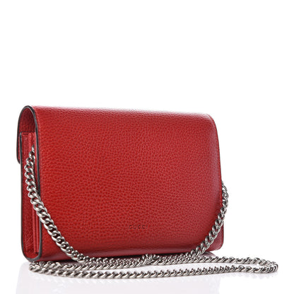 Gucci Calfskin Mini Dionysus Chain Wallet Hibiscus Red 3 of 10