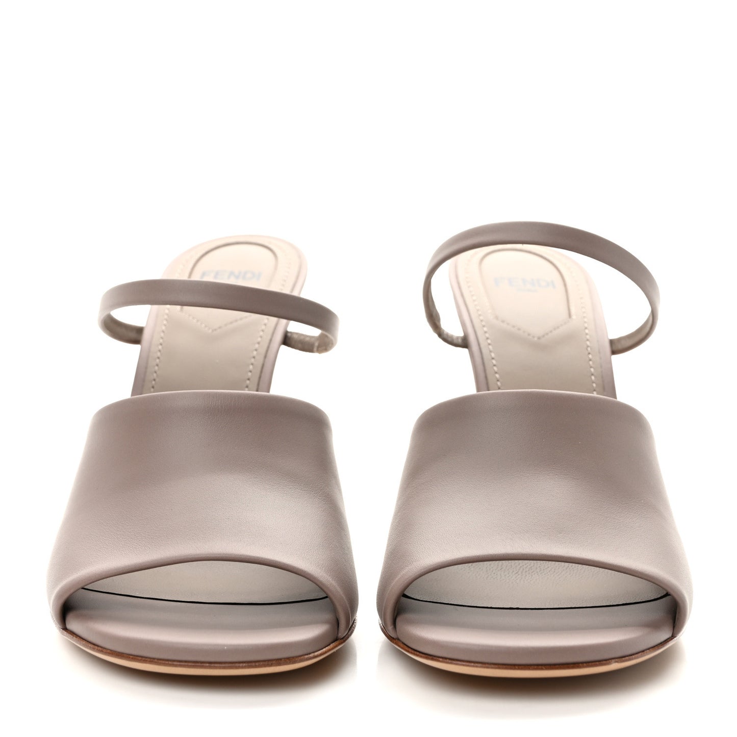 Vitello Fendi First 95mm Slide Sandals 37.5 Caribou
