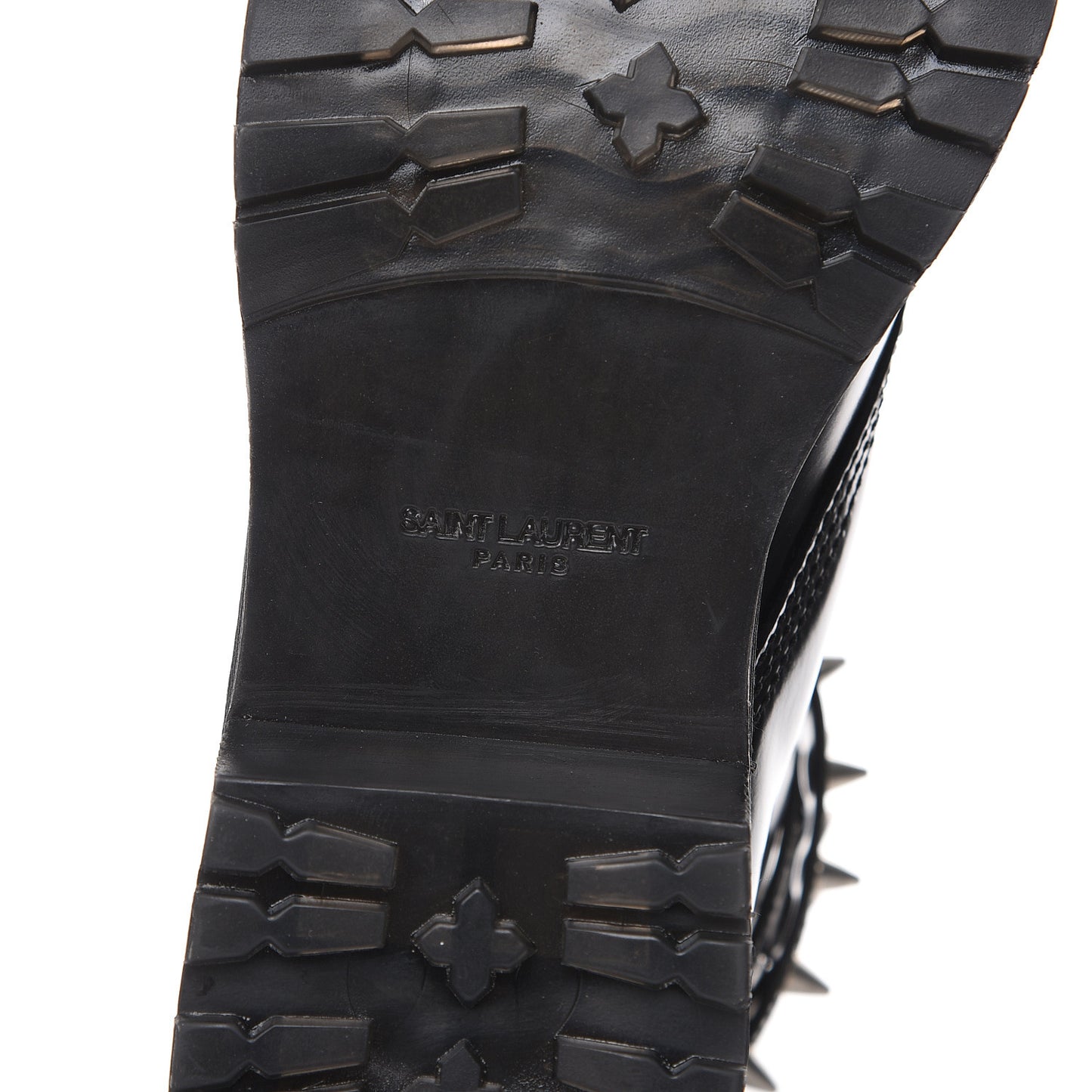 Smooth Calfskin Studded Womens Lace-Up Combat Boots 38 Black