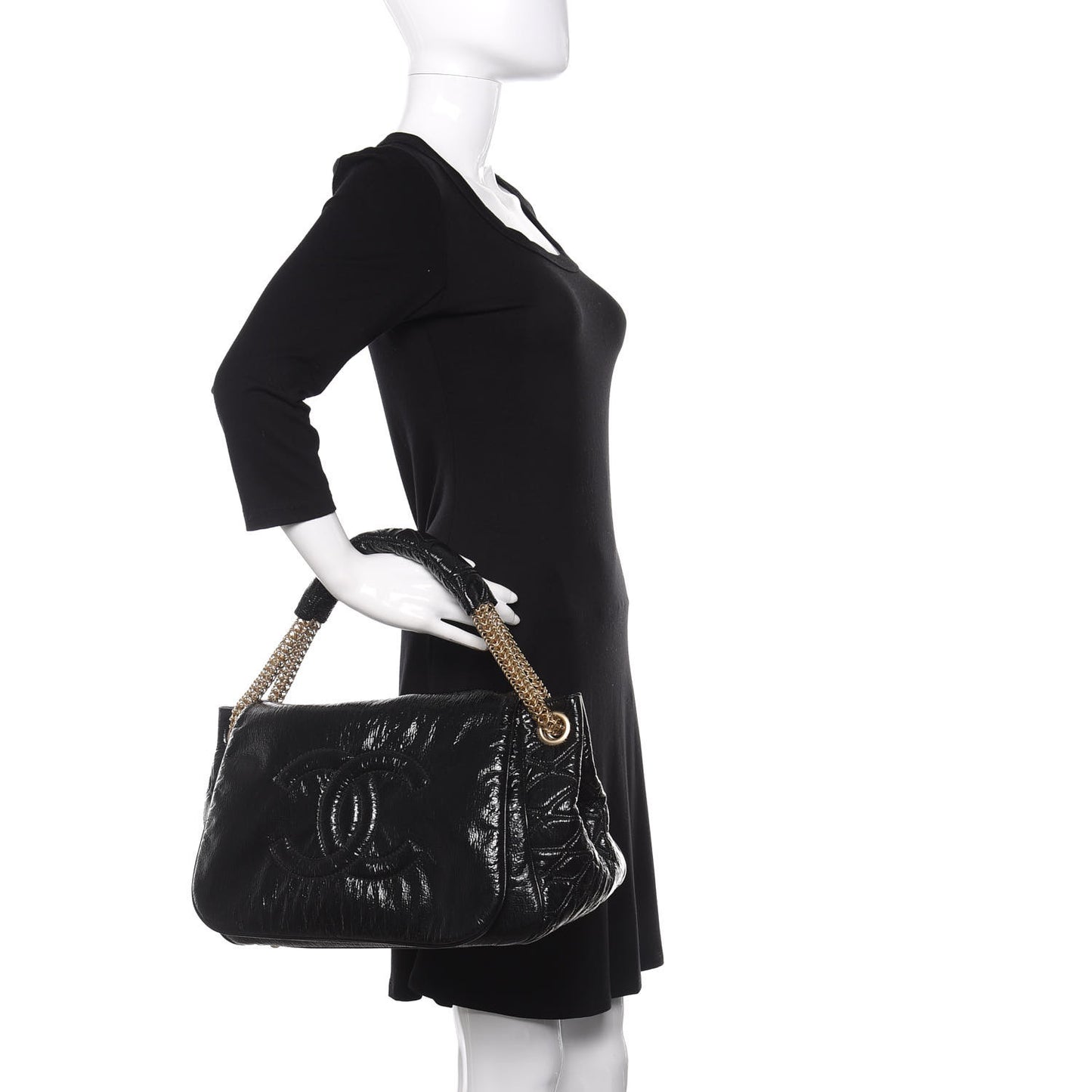 Vinyl Rodeo Accordion Flap Bag Black