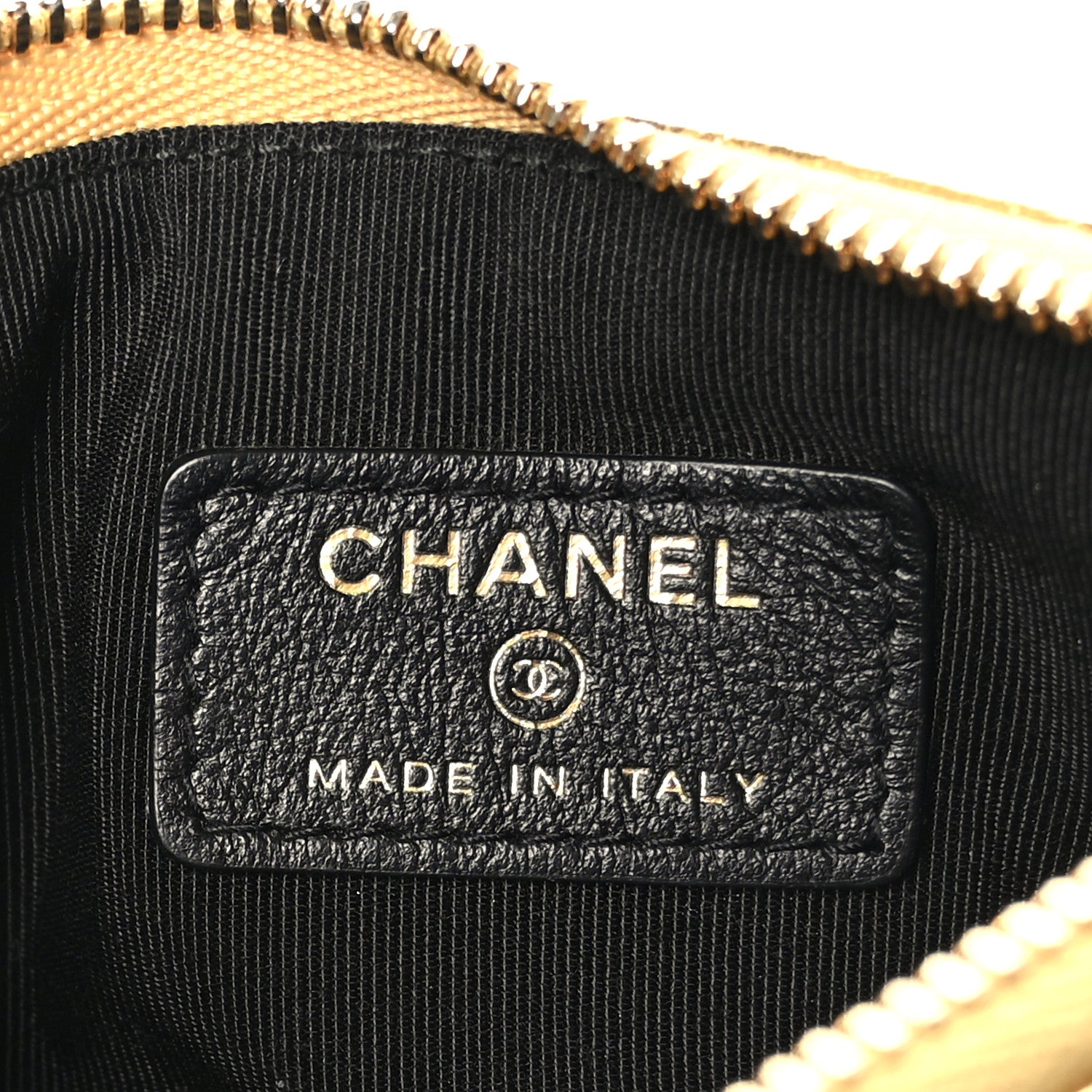 Chanel Metallic Calfskin Crocodile Embossed Cocodile Small Cosmetic Case Gold 7 of 7