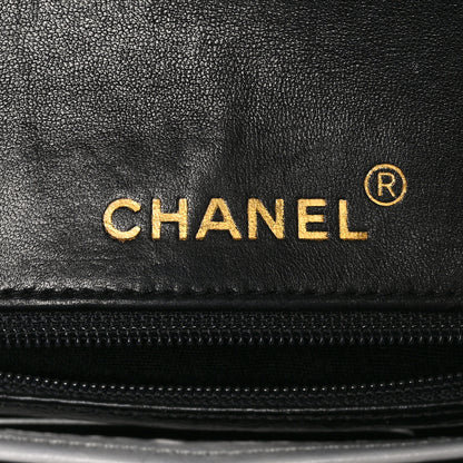 Chanel Lambskin Quilted Mini Square Flap Bag Black White 6 of 11
