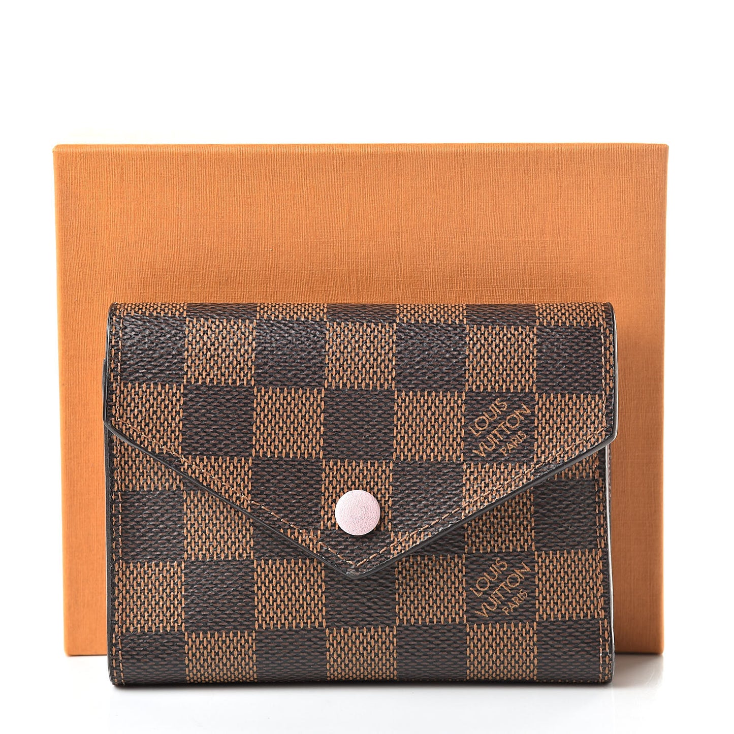 Damier Ebene Victorine Wallet Rose Ballerine