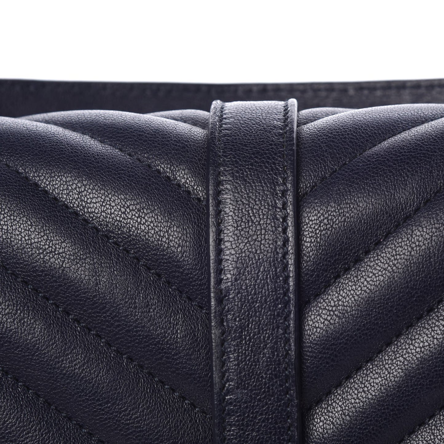 Sheepskin Matelasse Chevron Monogram Medium College Bag Deep Marine