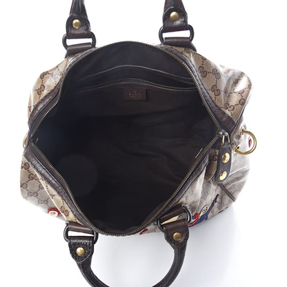 Gucci Crystal Monogram Fable Embroidered Large Babouska Boston Beige 5 of 9