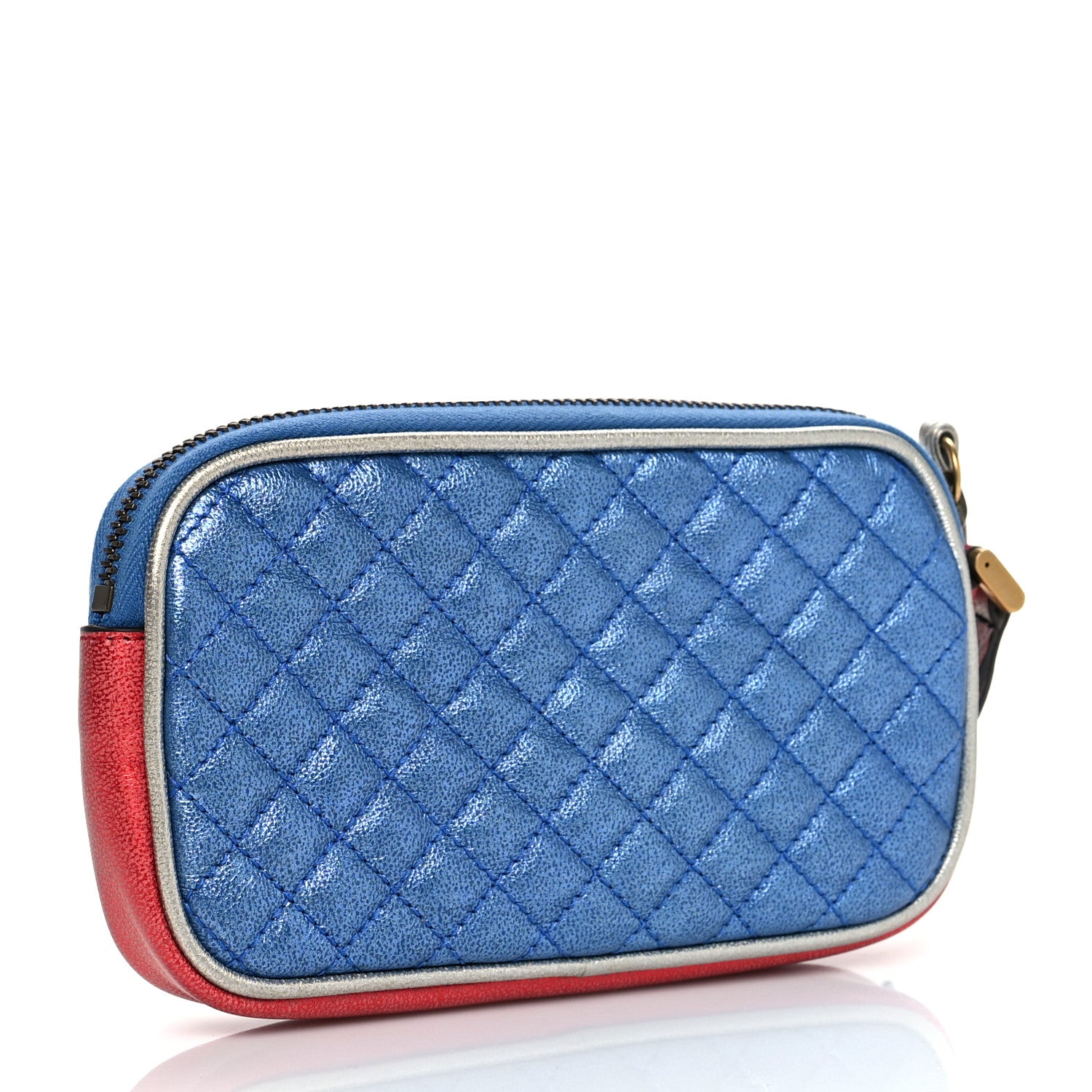 Gucci Laminated Nappa Trapuntata Zumi iPhone Case Rosso Marine Argento 2 of 9