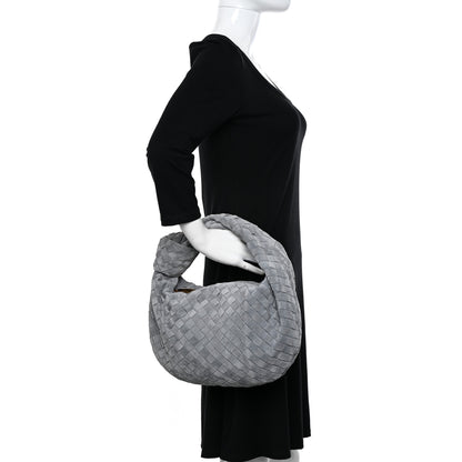 Bottega Veneta Suede Calfskin Intrecciato Teen Jodie Hobo Thunder 2 of 10