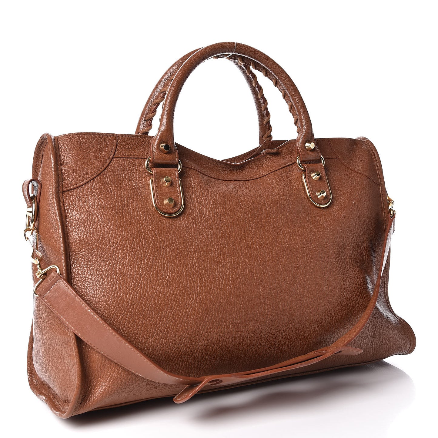 Chevre Gold Metallic Edge Hardware City Marron Terracotta