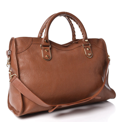 Balenciaga Chevre Gold Metallic Edge Hardware City Marron Terracotta 3 of 15