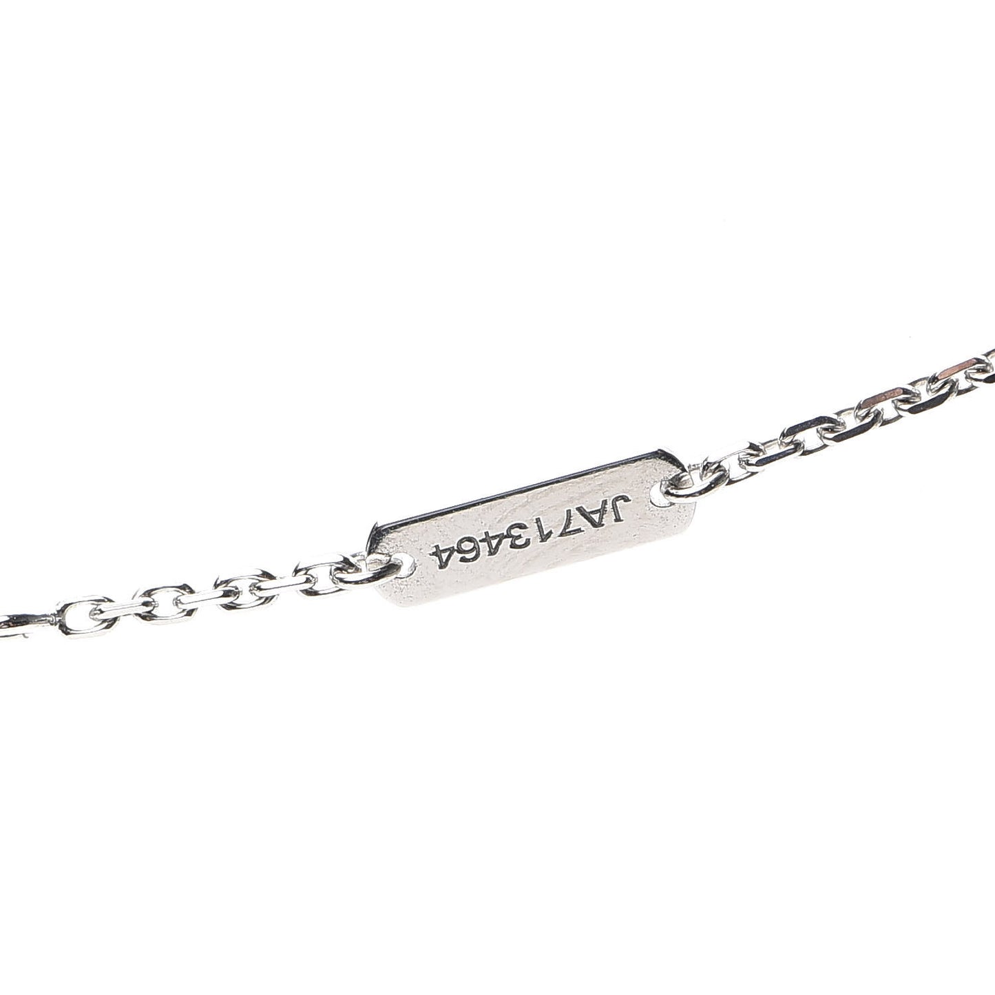 18K White Gold Mother of Pearl Vintage Alhambra Pendant Necklace