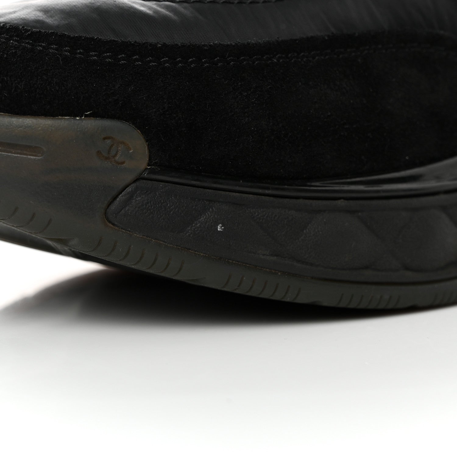 Chanel Nylon Suede Calfskin CC Sneakers 38 Black 12 of 12