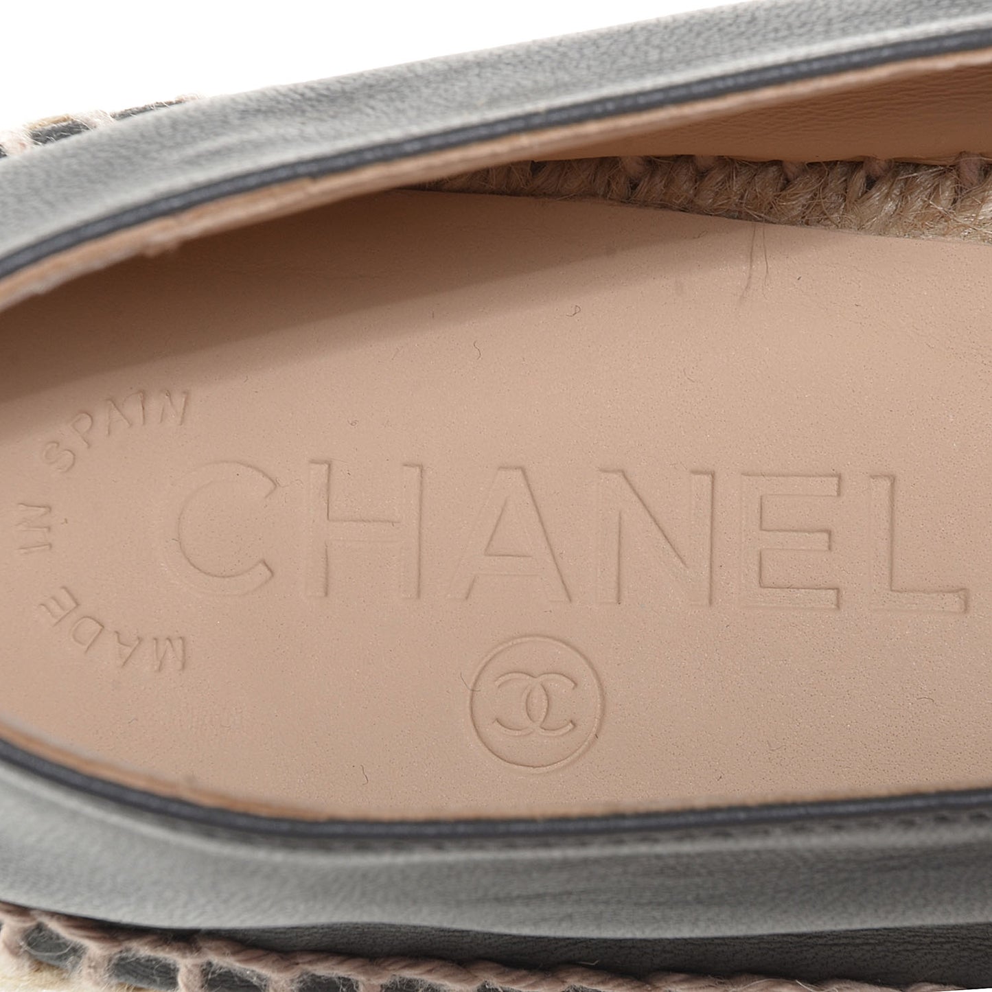 Lambskin CC Espadrilles 40 Dark Grey