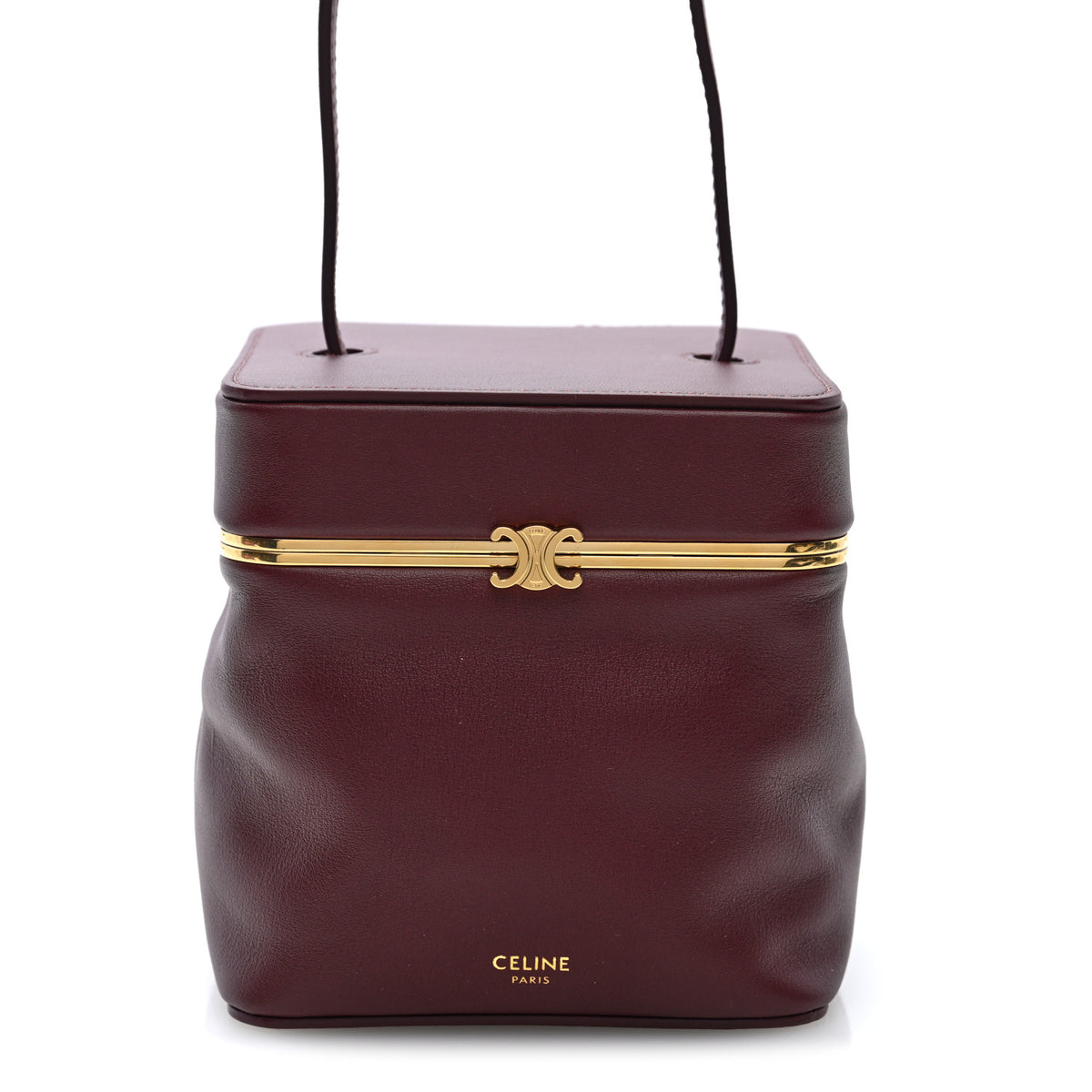 Celine Supple Calfskin Cube Frame Bag Syrah 8 of 10