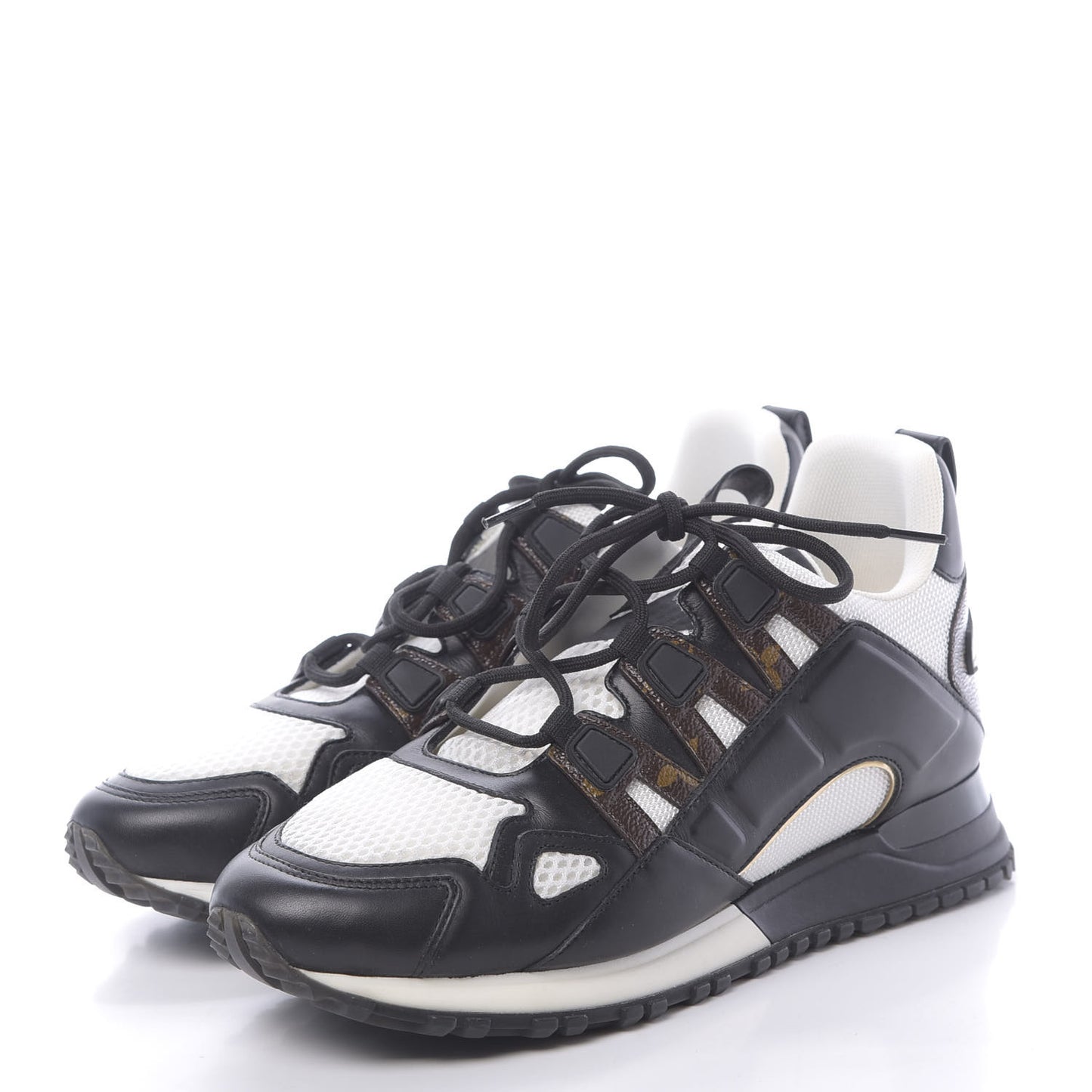 Calfskin Monogram Run Away Sneakers 39 Black
