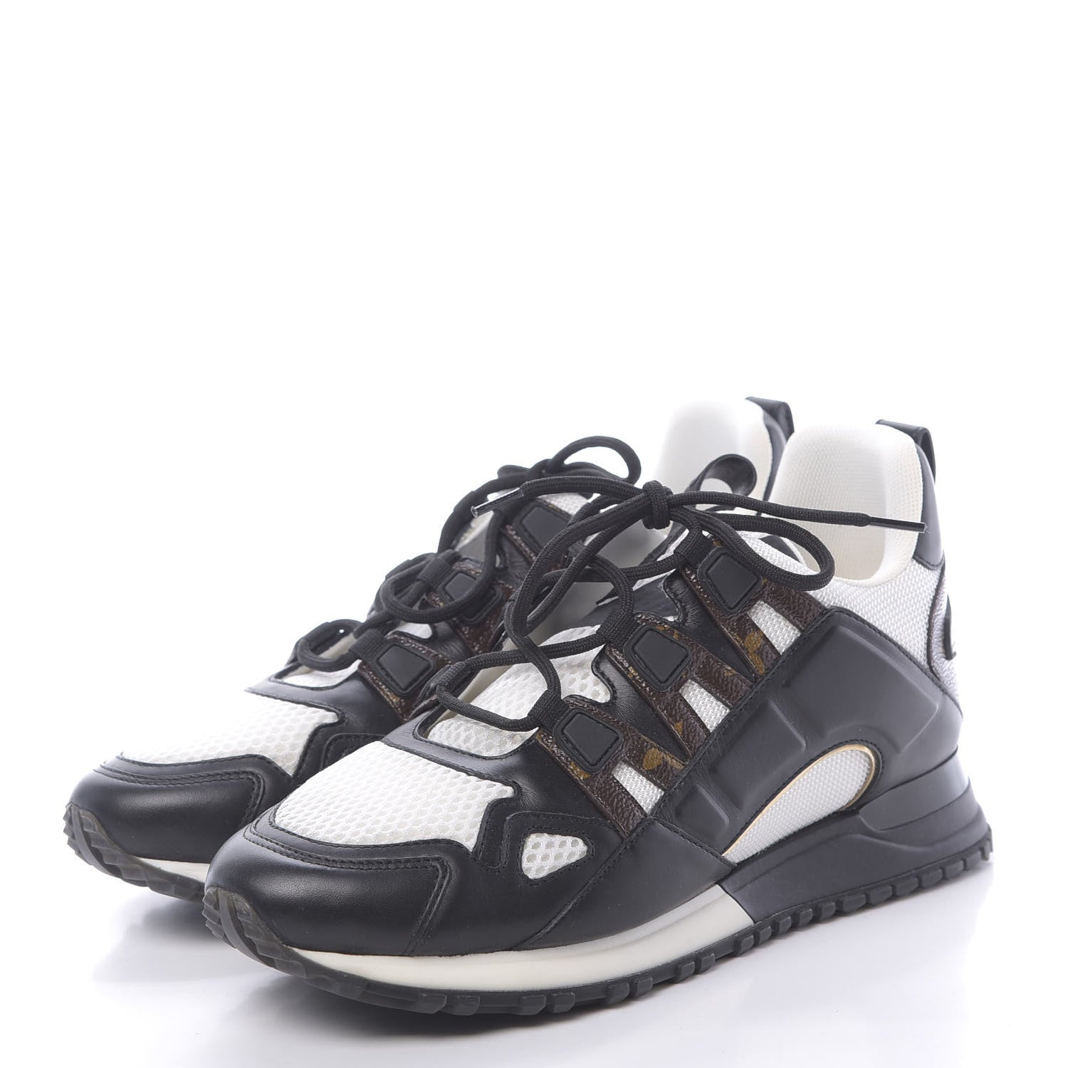 Louis Vuitton Calfskin Monogram Run Away Sneakers 39 Black 3 of 8