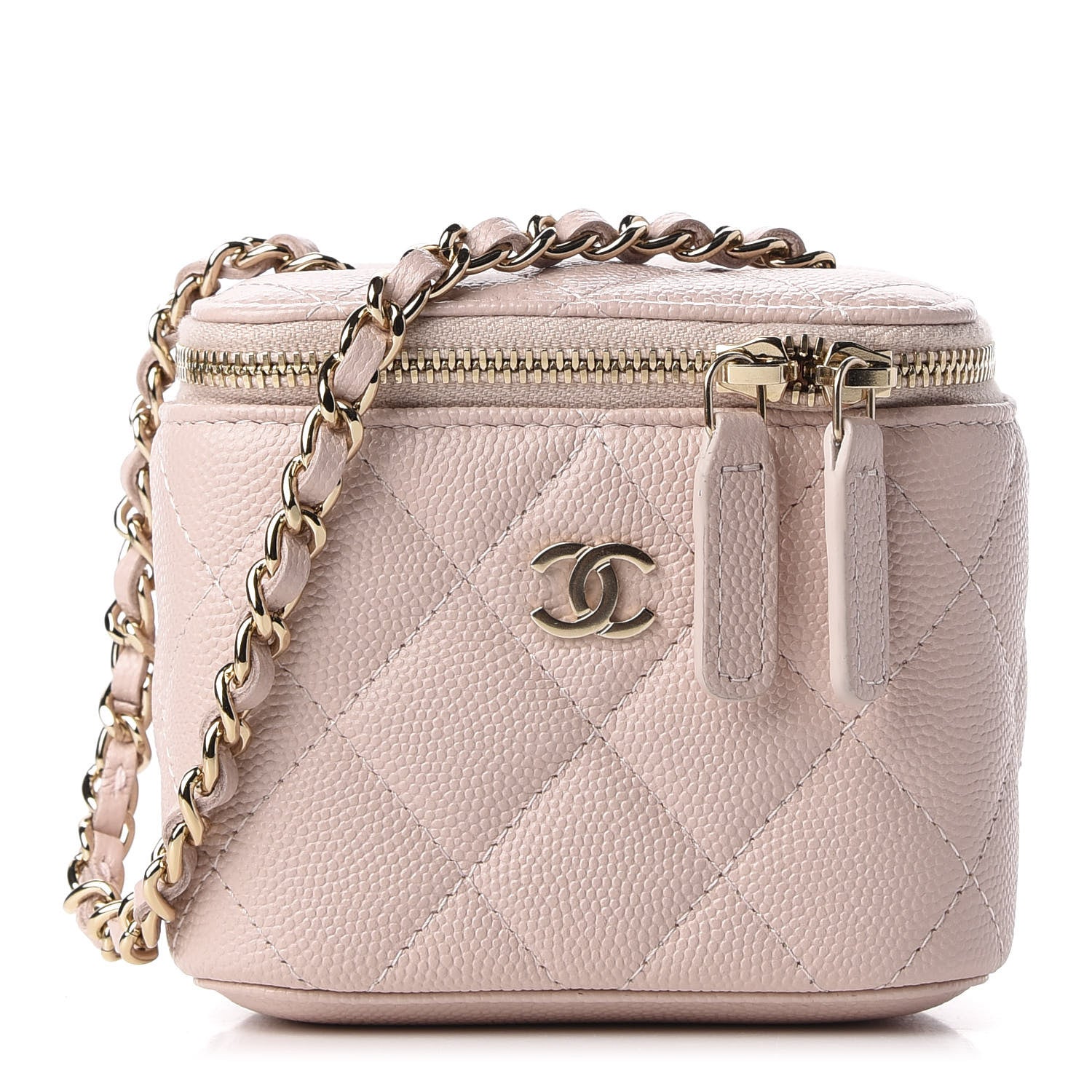 Chanel Caviar Quilted Mini Vanity Case With Chain Light Pink 1 of 12