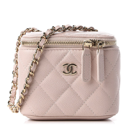 Chanel Caviar Quilted Mini Vanity Case With Chain Light Pink 1 of 12