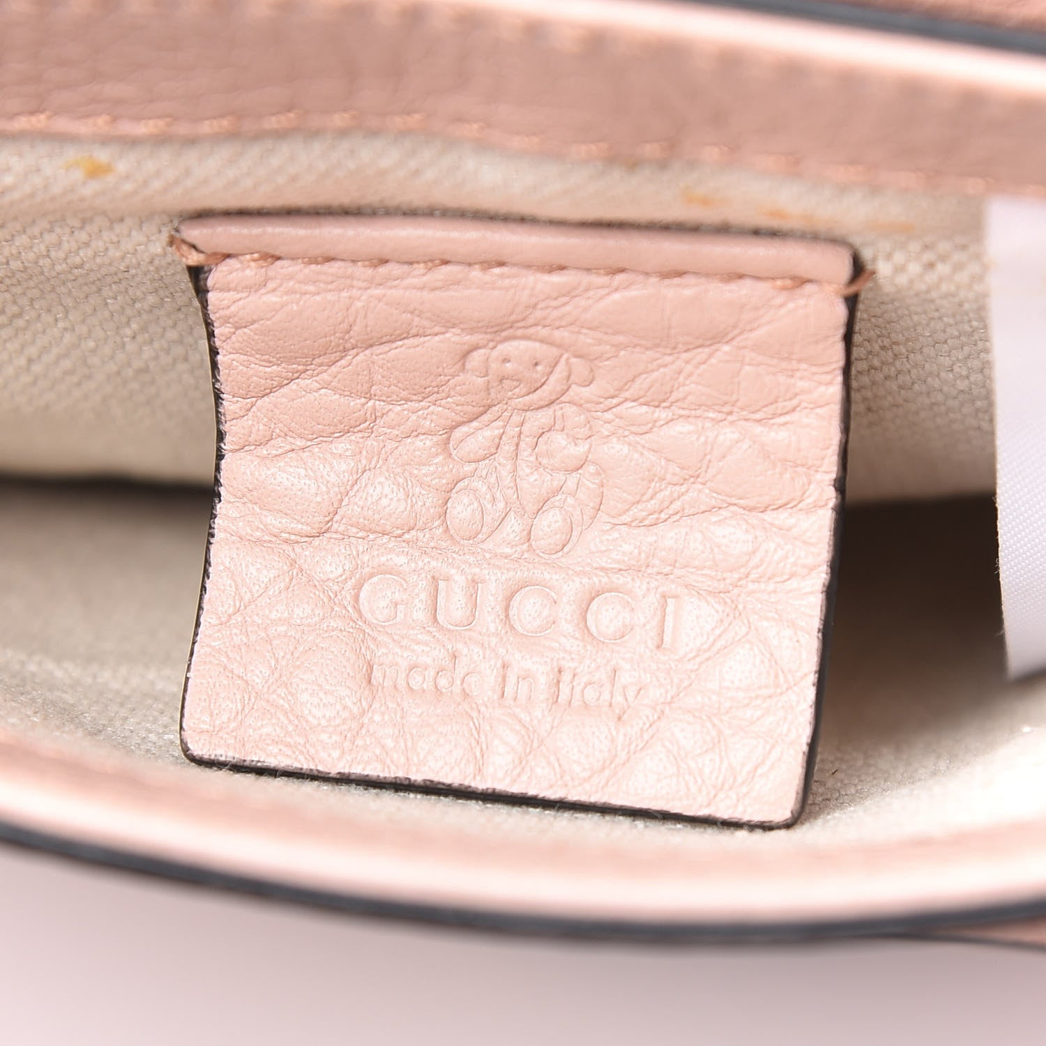 Gucci Pebbled Calfskin Kids Mini Soho Flap Messenger Bag Light Pink 9 of 11
