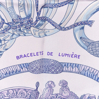 Hermes Silk Bracelets de Lumière Scarf 90 Lilas Parme Blue 4 of 6