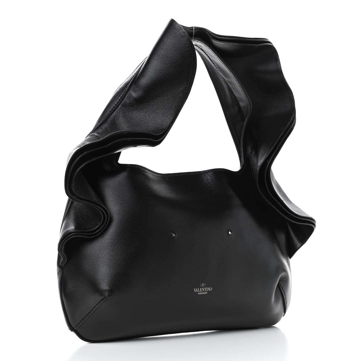 Valentino Garavani Nappa Atelier 04 Rouches Edition Small Ruffle Hobo Black 2 of 4