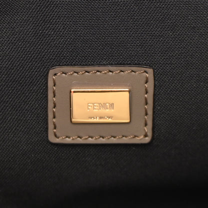 Fendi Vitello King Luxor Elaphe Python Print Logo Medium Flat Pouch Tartufo Daisy Roccia 6 of 8
