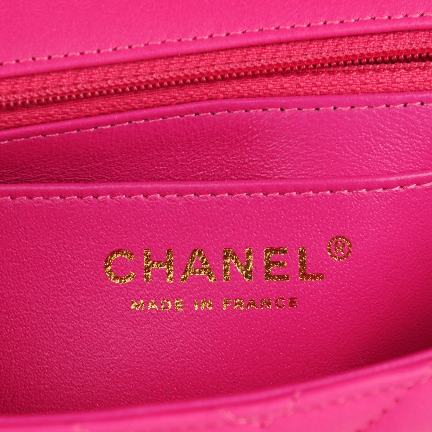 Chanel Lambskin Chevron Quilted Mini Rectangular Flap Pink 7 of 9