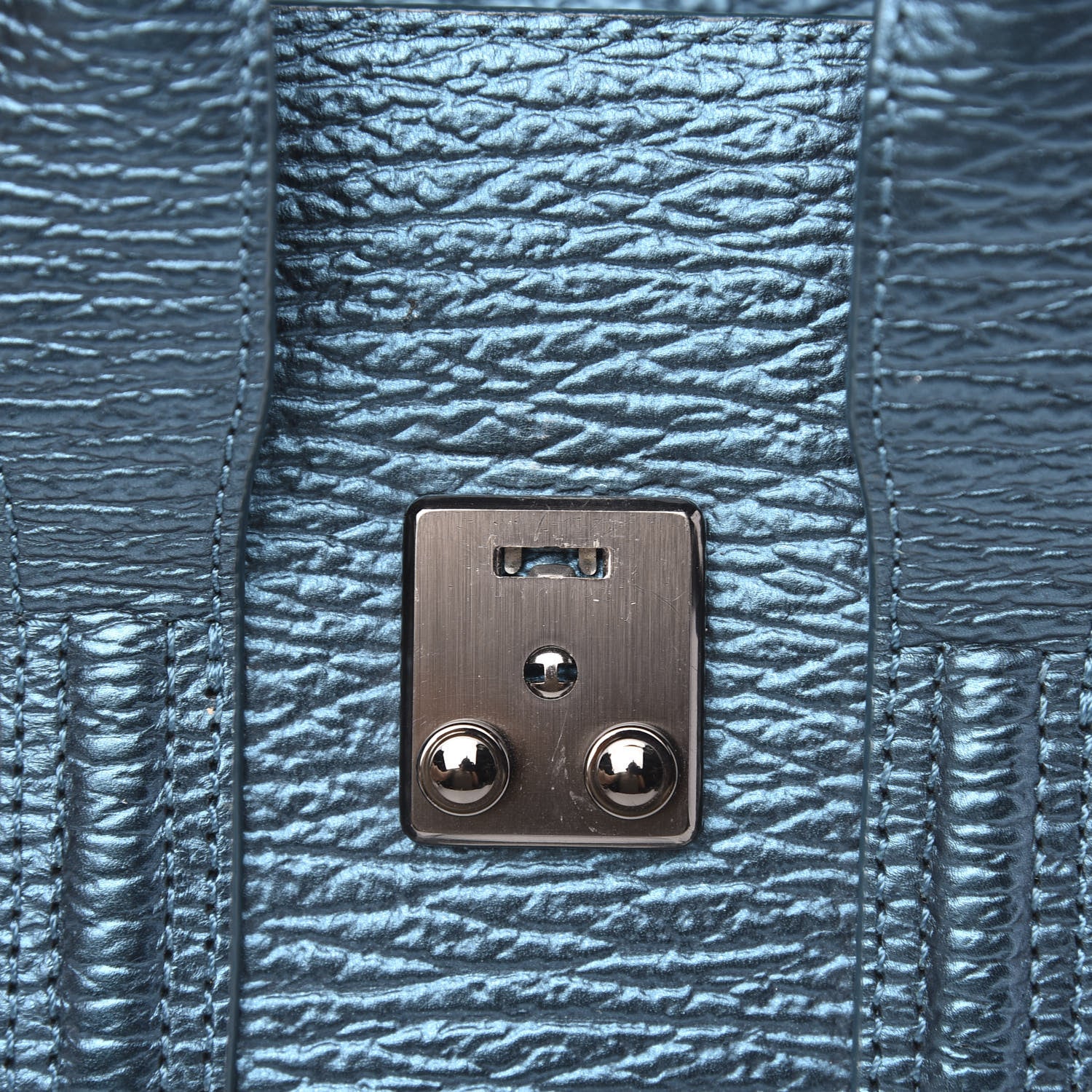 3.1 Phillip Lim 3.1 Metallic Textured Calfskin Mini Pashli Satchel Turquoise 8 of 10