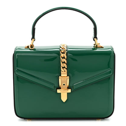 Gucci Mousse Top Patent Small Sylvie 1969 Top Handle Bag Emerald 1 of 10