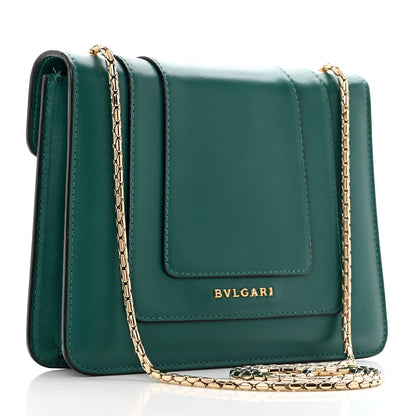 Bulgari Calfskin Small Serpenti Forever Snake Strap Crossbody Bag Emerald Green 4 of 11