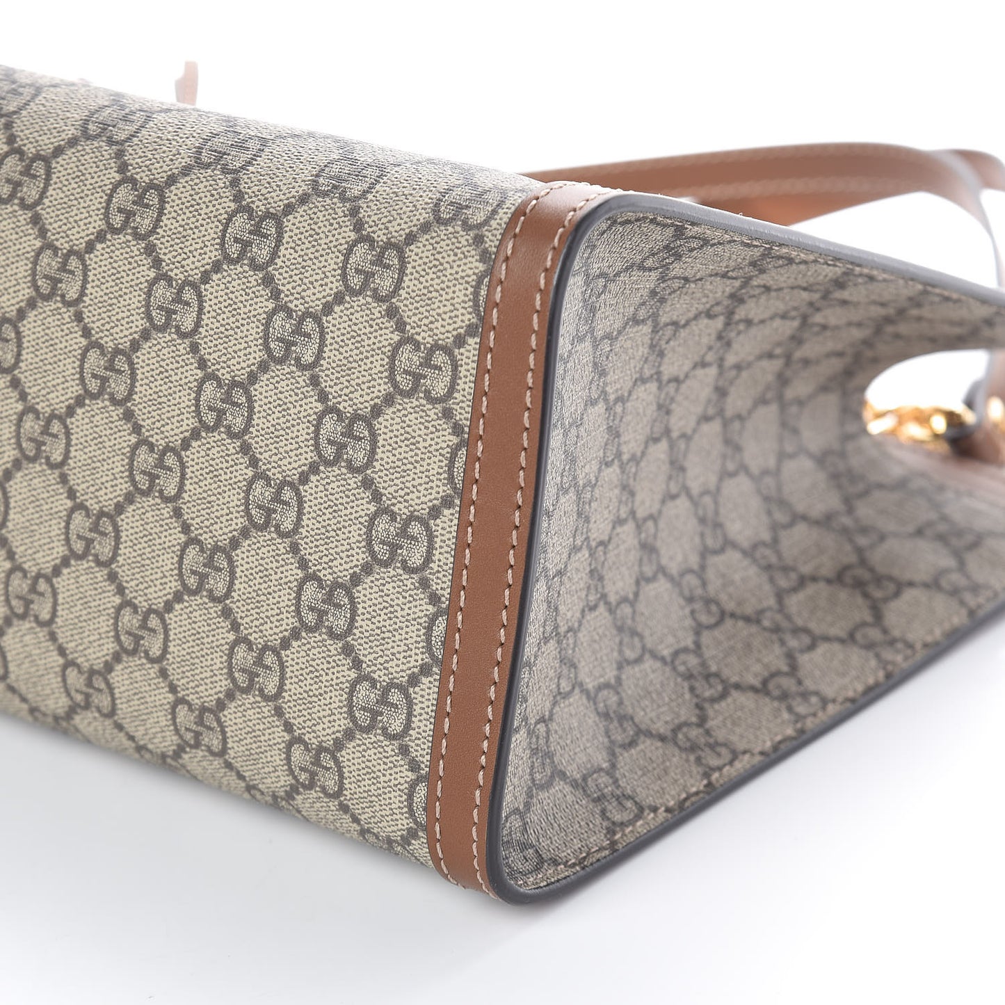 GG Supreme Monogram Medium Padlock Tote Beige Cuir